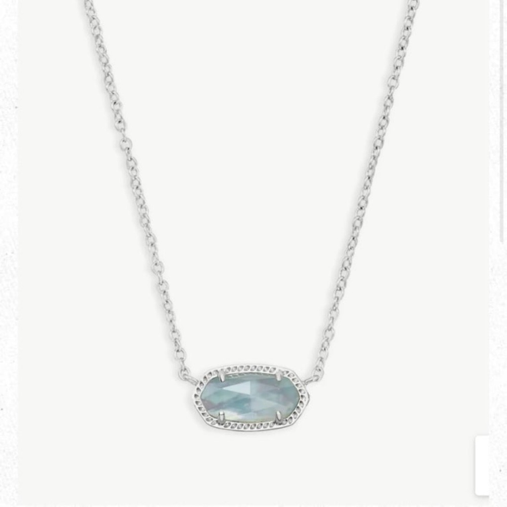 Kendra Scott Elisa Silver Necklace in Light Blue Illusion